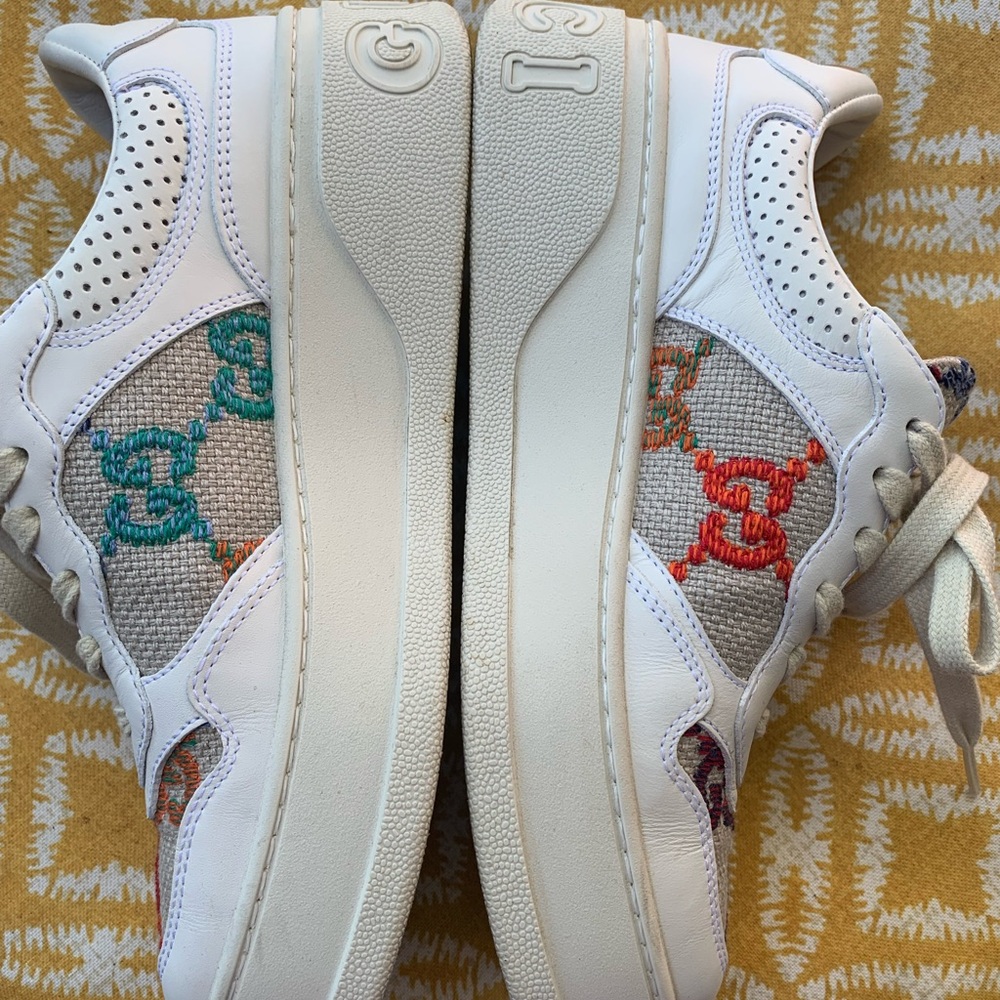 Women's Authentic Gucci GG Logo Chunky Platform Low Top Sneakers 37.5